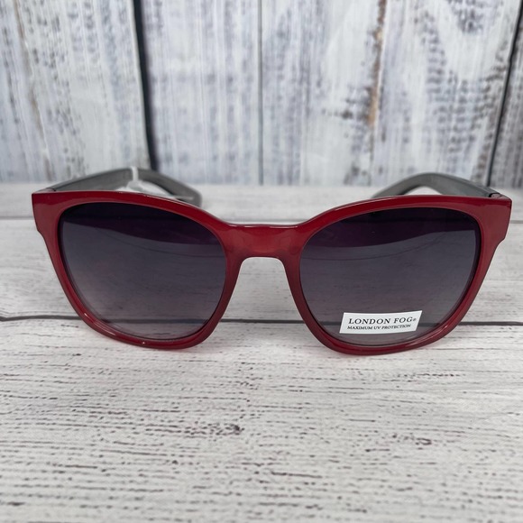 London Fog Red/Burgundy Frame (Shiny) Fashion Sunglasses NWT - Picture 3 of 4